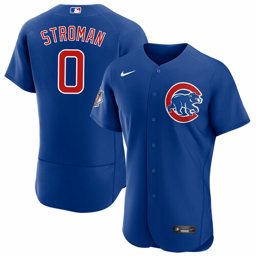 Men's Chicago Cubs #0 Marcus Stroman Blue Flex Base Stitched Jersey